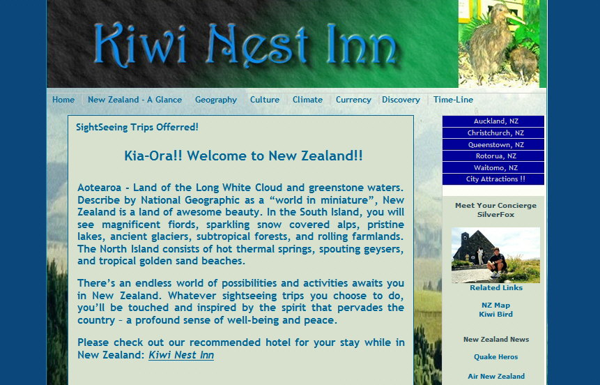 Kiwi Hotel Website